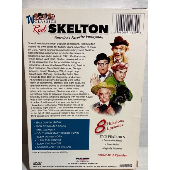 Red Skelton TV Classics 2-DVD Set With 8 Hilarious Episodes Over 6 Hours - Picture 2 of 6